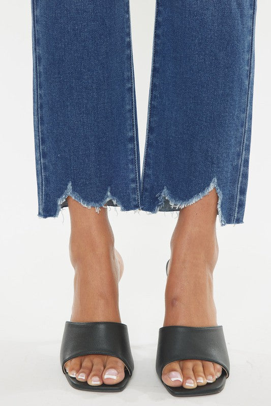 KanCan Double Button Slim Straight Jeans